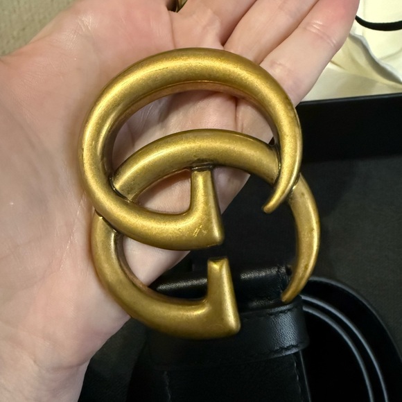 🚨Authentic🚨Gucci Black Leather Belt Marmont - Picture 5 of 12